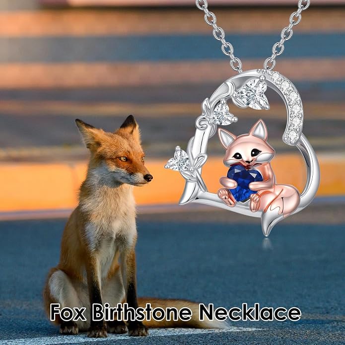 PELOVNY Teddy Bear Necklace for Women 925 Sterling Silver Bear/Highland Cow/Fox/Cat/Axolotl Birthstone Necklace Christmas Birthday Jewelry Gifts for Mom Daughter Wife Sister