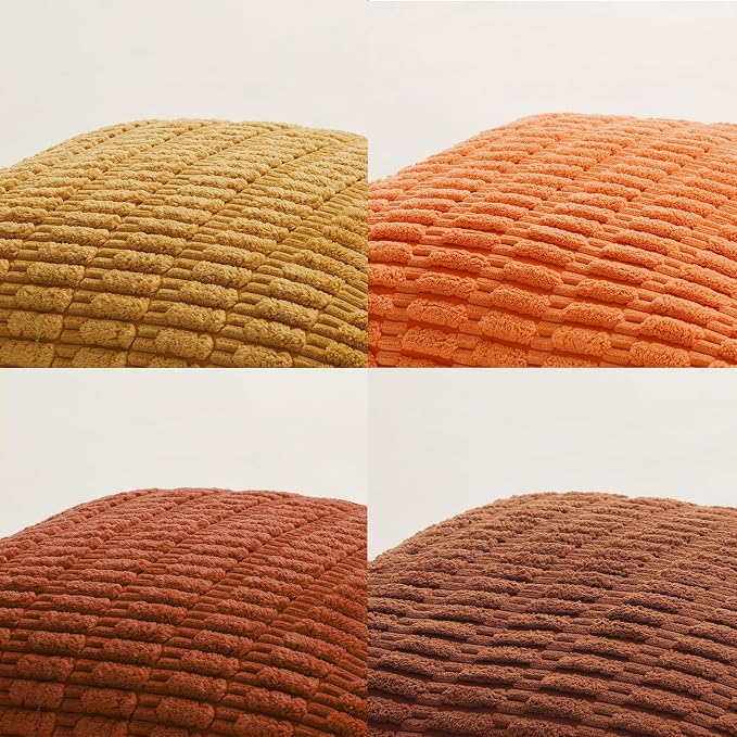Fancy Homi 4 Packs Decorative Throw Pillow Covers for Living Room Couch Bed, Modern Farmhouse Boho Home Décor Accent Cushion Case, 16" x 16", Burnt Orange Series