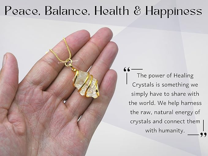 Amazing Gemstone Clear Quartz Crystal Necklace for Women - Premium Raw Healing Crystals for Gifts for Mom, Mothers, Teen Girls and Girlfriend