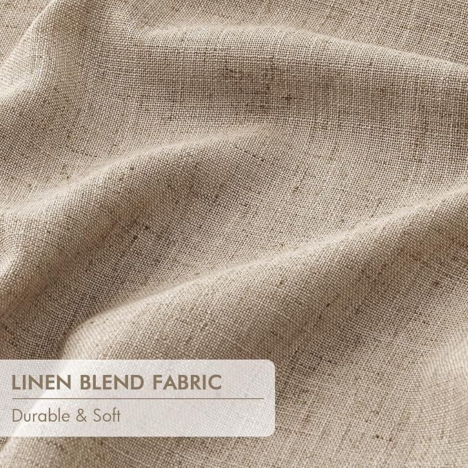 MIULEE Taupe Pinch Pleated 100% Blackout Linen Curtains for Bedroom, Room Darkening Memory Trained Light Blocking Window Curtains 63 inches Long for Living Room, Black Out Pleat Drapes, 2 Panels