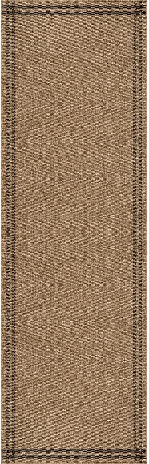 Luul Home Easy Jute Rugs 2x7 Bordered Natural Color Living Room Indoor Outdoor Runner Rug for Patio and Kitchen Rug High Traffic Washable Easy to Clean Solid Boho Woven Design Outside Carpet (2 x 7)