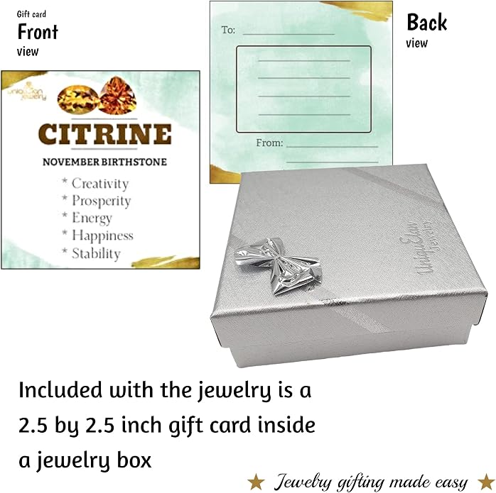 Natural gemstone 8mm round pendant with white gold over 925 sterling silver bezel cabochon plate and box chain, real genuine dainty birthstone gift for her, uniquelan jewelry
