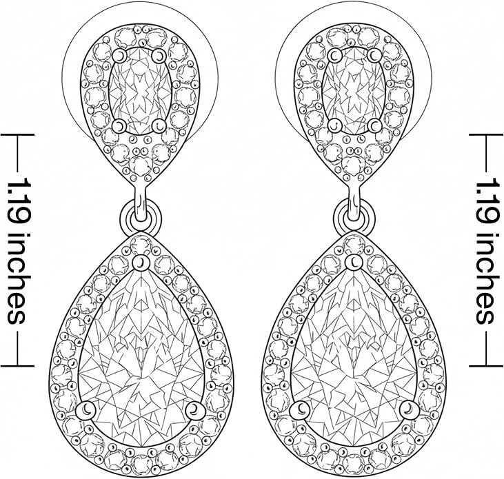 Mariell Cubic Zirconia Crystal Teardrop Dangle Bridal and Wedding Earrings, CZ Jewelry for Brides, Bridesmaids, Homecoming, Prom and Dressy Everyday Wear