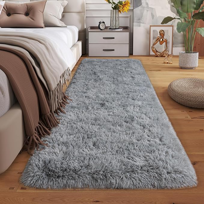 Dssimo Super Soft Runner Rugs for Hallway 2x6 Grey Area Rugs, | Soft Fluffy Shag Non-Slip Carpet for Kids,Girls Boys and Teens Decorations for Living Room Dorm Nursery Classroom
