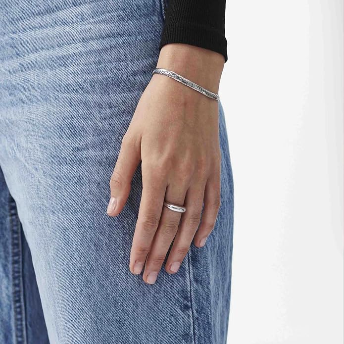 NOKMIT Chunky Dome Rings for Women Dainty 14K Gold Silver Tone Cute Bold Dome Statement Ring Thick Minimalist Thumb Band High Polished Smooth Comfort Fit Size 5-10