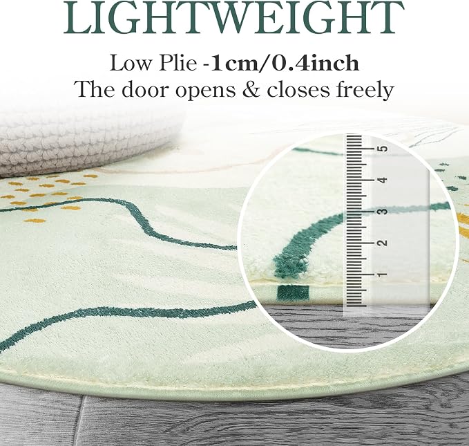 Lahome Green Hallway Runner Rug - 2x6 Washable Kitchen Runner Rug Boho Non-Slip Low-Plie Laundry Room Rug Soft Bathroom Rug Botanical Print Throw Carpet for Entrance Bedroom Living Room