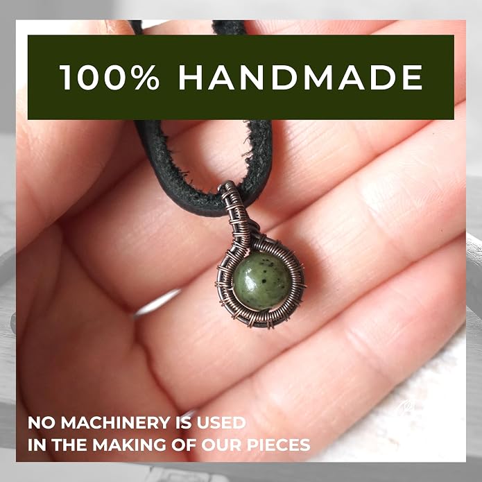 Simple Men's Birthstone Crystal Necklace with Leather Cord