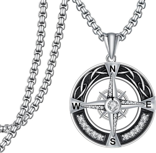 925 Sterling Silver Necklace for Men Women, Birthday Keepsake Jewelry Gifts for Mom Dad Friend
