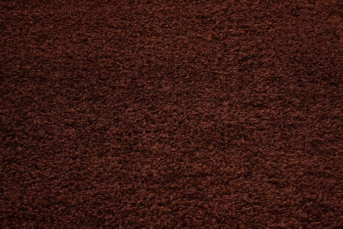 Unique Loom Solid Shag Collection Area Rug (8' Square, Chocolate Brown)