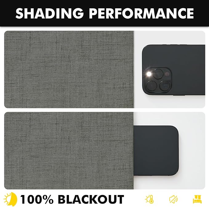 MIULEE 100% Blackout Linen Curtains 42 x 72 Inch Dark Grey 2 Panels | Thermal Insulated, Room Darkening Drapes for Bedroom Living Room, Back Tab Rod Pocket Pinch Pleated, Solid Luxury Decor