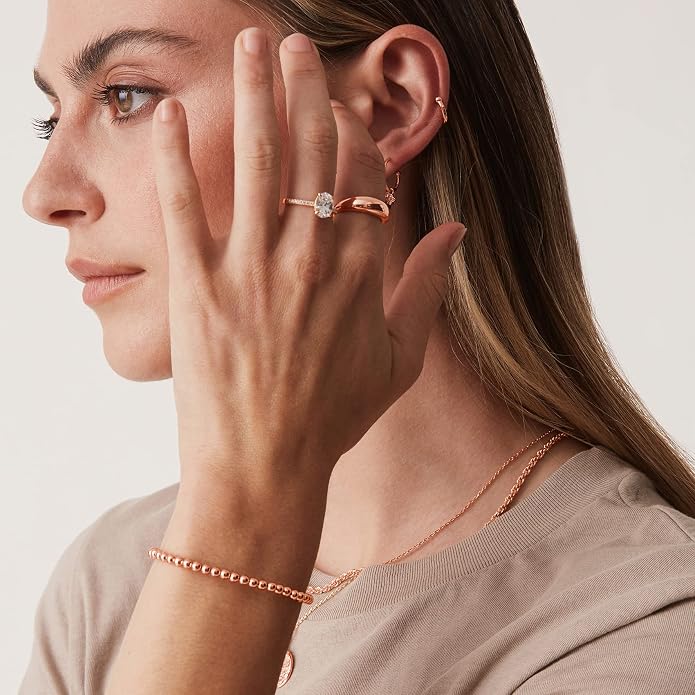 PAVOI 14K Gold Plated Chunky Dome Ring |Puffy Dome Stackable Rings | Chunky Signet Ring for Women