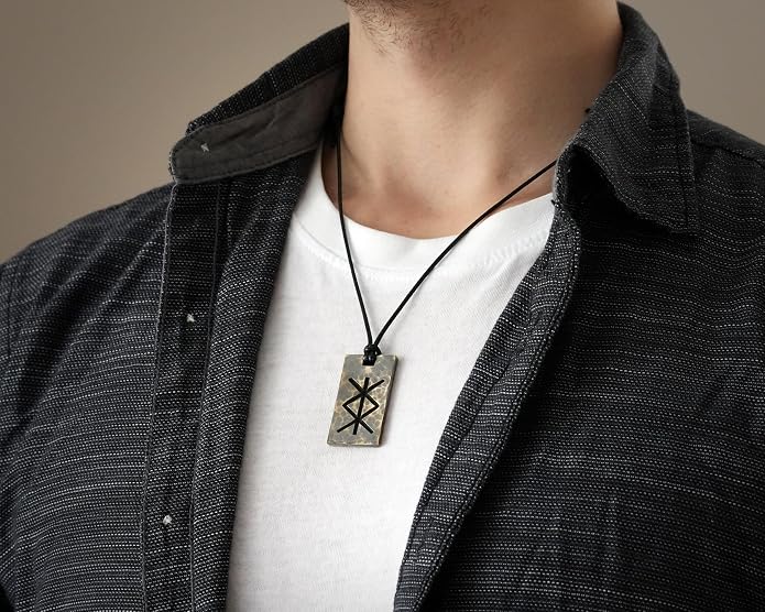 Baldur Jewelry - Elder Futhark Bind Protection Rune Necklace - Talisman Pendant Amulet - Viking Runes Norse Jewelry - Viking Jewelry for Men Women - Gifts for Men