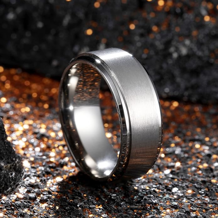King Will Titanium Wedding Band for Men Women- 3-10mm Width Black/Sliver/Gold High Purity Titanium Promise Wedding Ring Comfort Fit for Daily Wear Size 6-14