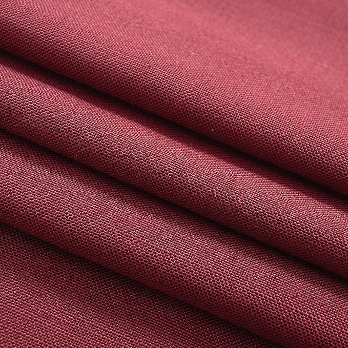 Burgundy Curtains for Living Room Back Tab Modern Farmhouse Semi Sheer Burgundy Curtains 120 inches Long 2 Panels Set Muted Neutral Window Curtain for Dining Room Bedroom 52x120