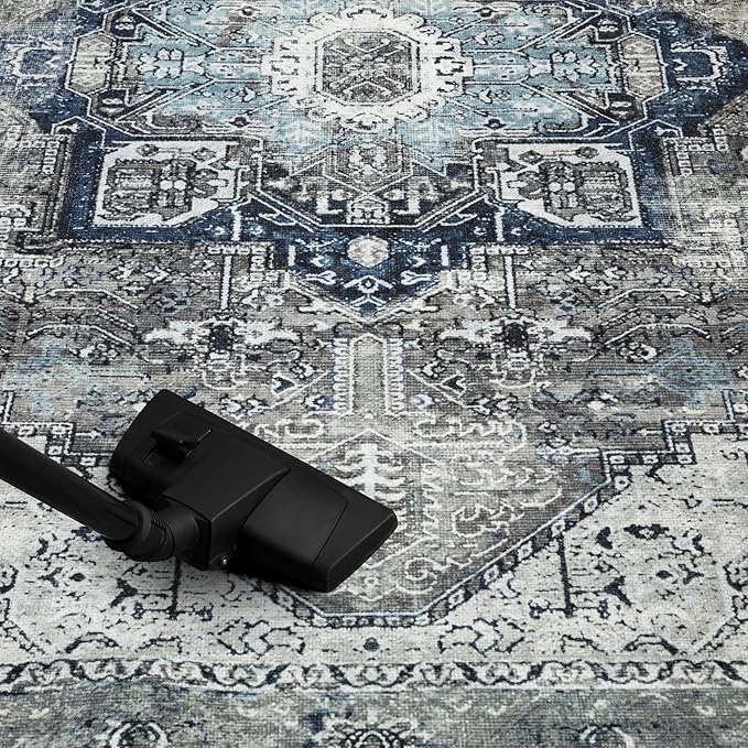 Keen Home Design 48"x72" Rug - Machine Washable Area Rug with Non-Slip Backing, Ideal for Living Room, Dining Room, Bedroom - Vintage, Easy Clean, Durable, Low Pile - (4' x 6')