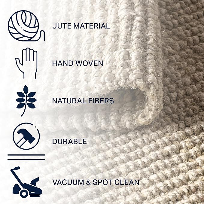 JONATHAN Y Hiro Hand Woven Chunky Jute Ivory Indoor Area Rug, 4x6, Bohemian, Transitional, Easy-Cleaning for Living Room, Bedroom, Kitchen, Pet Friendly, Non-Shedding (NFR103A-4)