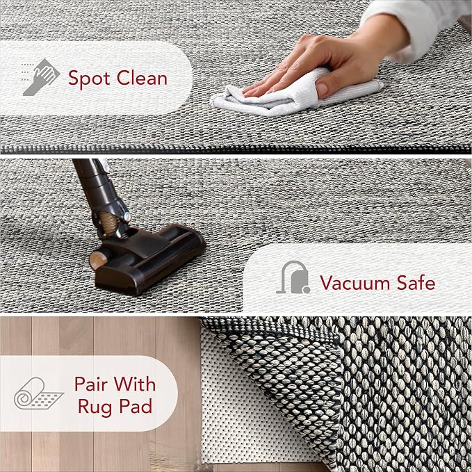 nuLOOM Alessi Solid Farmhouse Cotton Area Rug, 3x5, Grey