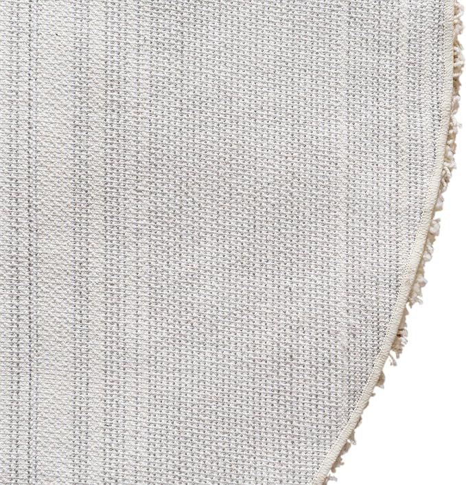 Unique Loom Solid Shag Collection Area Rug (6' 1" Round, Pure Ivory)
