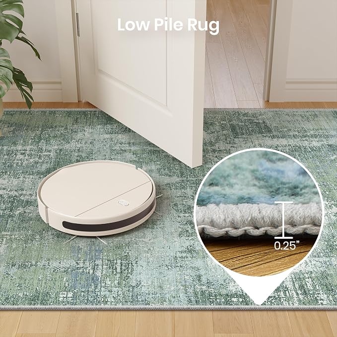 Valenrug Washable Rugs 4x6 - Stain Resistant 4x6 Area Rugs for Living Room, Non Slip Backing Abstract Rugs for Bedroom, Folable Machine Washable Area Rug(4'x6', Sage Green)
