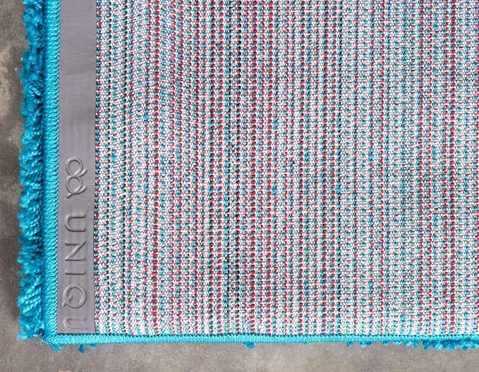 Unique Loom Solid Shag Collection Area Rug (8' x 10' Rectangle, Turquoise)