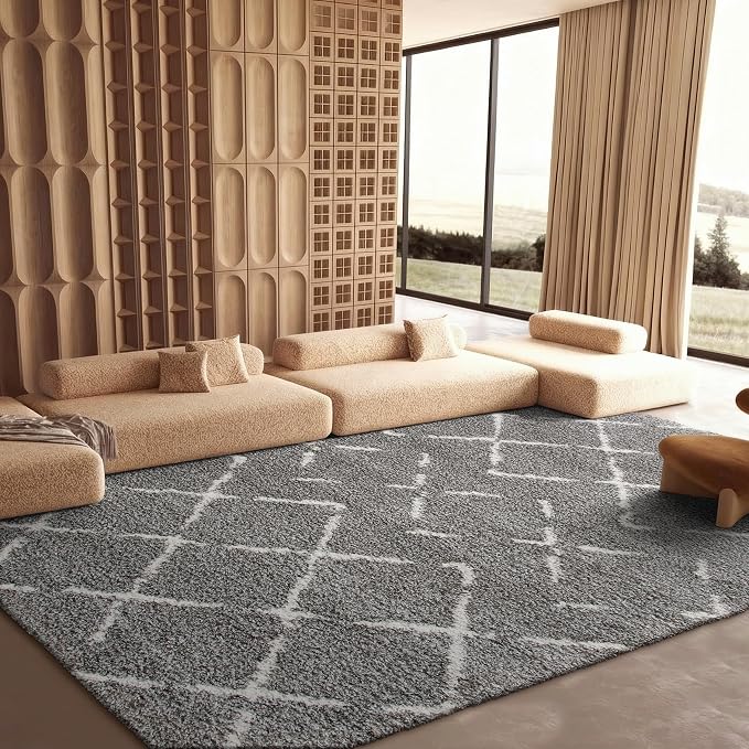 SAFAVIEH Area Rug 9x12 - Arizona Shag Collection - Large - Brown & Ivory, Moroccan Design, Non-Shedding & Easy to Clean, Ideal for Living Room, Bedroom, Dining Space (ASG743B)