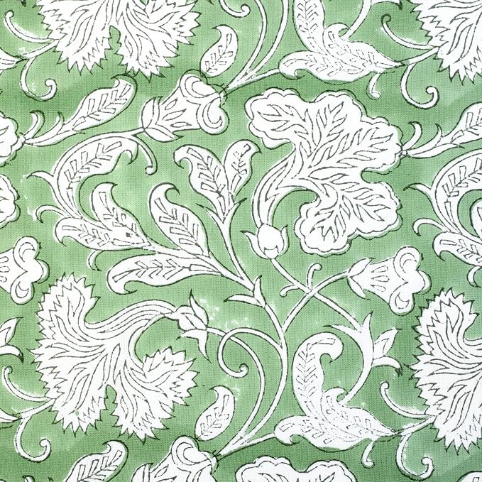 Ridhi Block Print Sage Green Pillow Cover 20" x 20" (Pack of 2) Decorative Couch Pillows for Living Room, Farmhouse Chic Boho Cute Outdoor Pillows Covers Gifts for Spring, Mother's Day