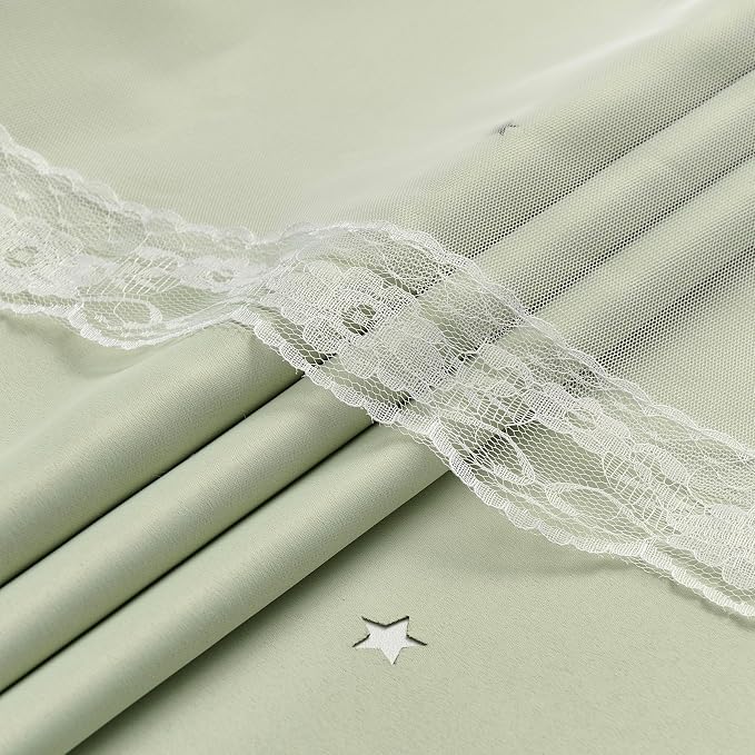 XiDi Sage Green Blackout Curtains for Girls Bedroom Living Room 63 Inch Length 2 Panels Thermal Insulated Room Darkening Grommet Window Drapes for Nursery Kids Boys Light Green W34 x L63