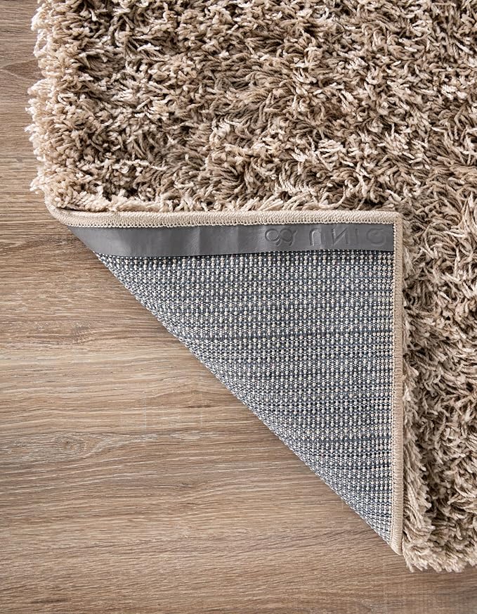 Unique Loom Solid Shag Collection Area Rug (10' x 13' 11" Rectangle, Taupe)
