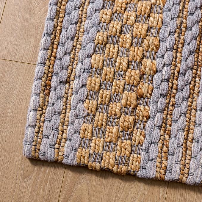 Martha Stewart X SAFAVIEH Collection Runner Rug - 2'3" x 8', Natural & Grey, Handmade Wool & Jute, Ideal for Hallway, Foyer, Bedroom (MSR9528F)