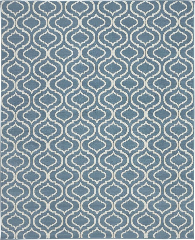 Nourison Home Jubilant Blue 7'10" x 9'10" Area Rug - Easy Clean, Non Shedding, Bed Room, Living Room, Dining Room, Kitchen (8' x 10')
