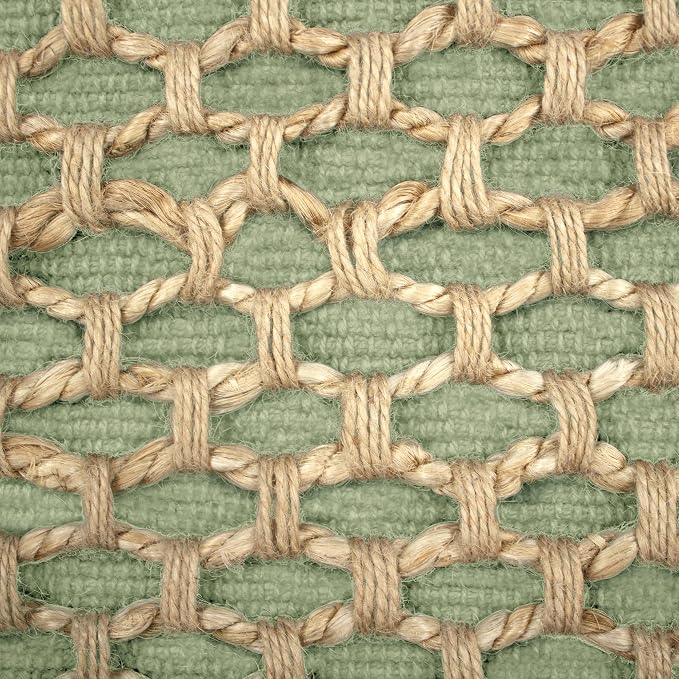 Boho Living Jada 2 Pc Decorative Throw Pillow Covers, Pillow Insert not Included, Premium Woven Design, Living Room Décor, (2) 20" x 20", Sage Green