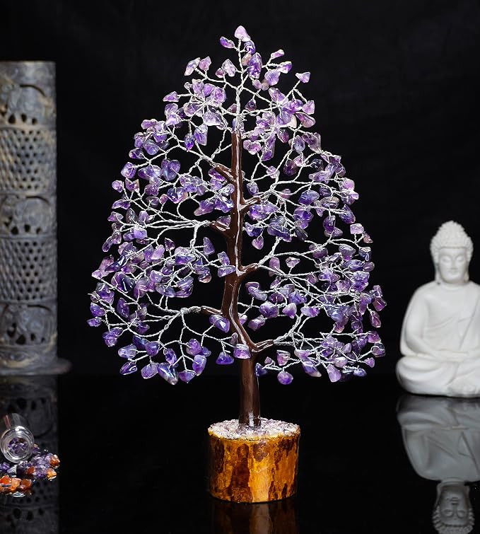 Crocon® Amethyst Crystal Tree of Life Birthday Gifts for Women Men, Friends, Healing Crystals Tree of Life Sister Gift for Her, Home Decor, Gift for Mom, House Warming Gift New Home Unique Gifts Idea