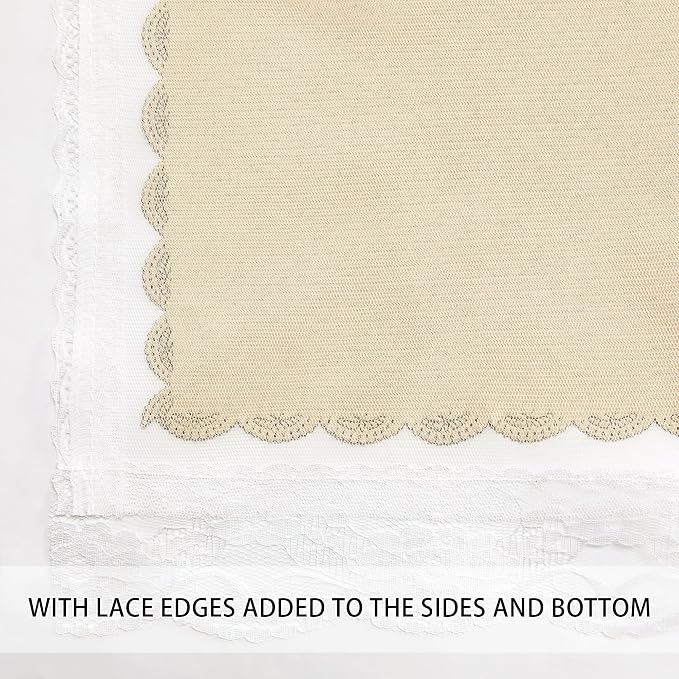 XiDi Beige Curtains with Sheer Overlay for Living Room Bedroom 2 Panels Star Hollow Out 80% Blackout Double Layer Curtains for Kids Girls Room Darkening Grommet Window Drapes with Tiebacks W34 X L54