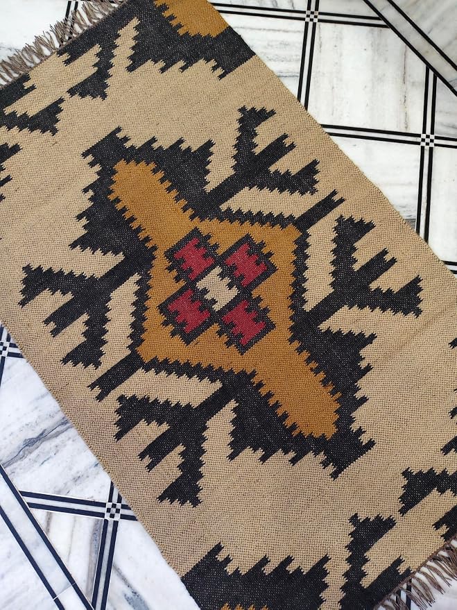 Jaipur Art & Rugs 3'x5' Reversible Kilim Area Rug – Handwoven Wool & Jute Flatweave – Indoor/Outdoor Rug for Living Room, Bedroom, Dining, High-Traffic Areas, Lake House Decor (Multicolor)