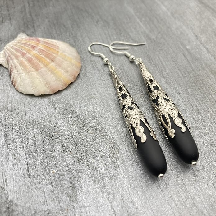 Handmade Sea Glass Earrings, Hawaiian Jewelry for Women, Long Teardrop Earrings Beach Jewelry, Sea Glass Jewelry For Women Birthday Gift For Her