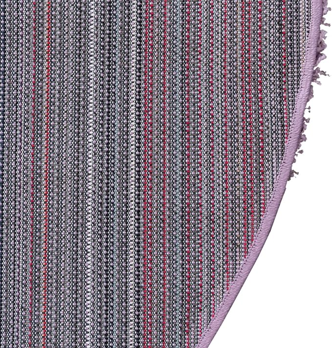 Unique Loom Solid Shag Collection Area Rug (5' 1" x 8' Oval, Lilac)