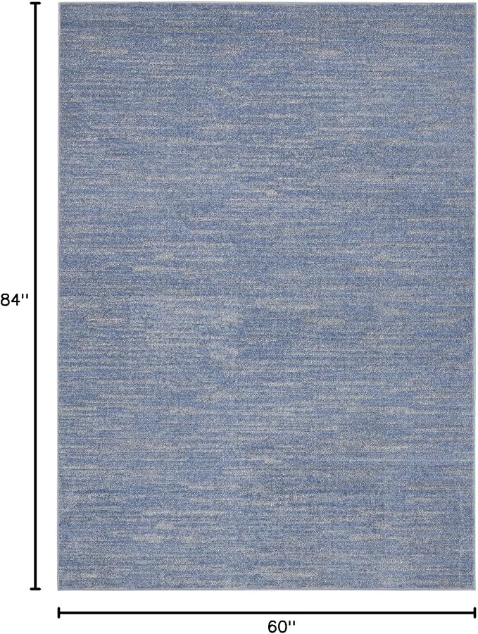 Nourison Home Nourison Essentials Blue Grey 5' x 7' Area Rug - Easy Clean, Non Shedding, Bed Room, Living Room, Dining Room, Kitchen (5' x 7')