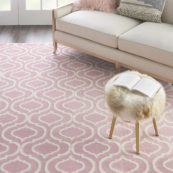 Nourison Home Jubilant Pink 7'10" x 9'10" Area Rug - Easy Clean, Non Shedding, Bed Room, Living Room, Dining Room, Kitchen (8' x 10')