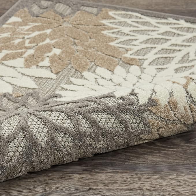 Nourison Home Aloha Natural 3'6" x 5'6" Area Rug - Easy Clean, Non Shedding, Bed Room, Living Room, Dining Room, Kitchen (4' x 6')