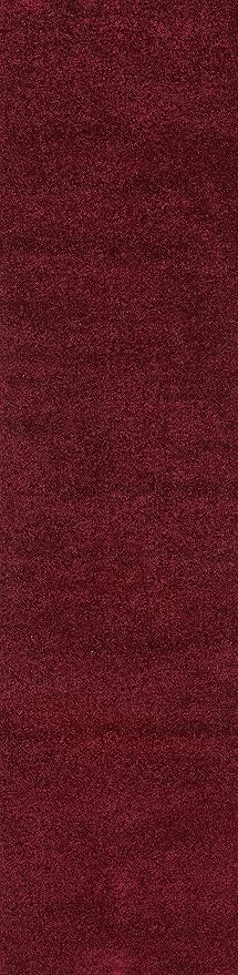 JONATHAN Y Haze Solid Low-Pile Dark Red Runner Rug 2x10, Coastal,Bohemian,Minimalist,Classic, Easy-Cleaning for Living Room,Bedroom,Kitchen,Pet Friendly,Non-Shedding (SEU100Q-210)