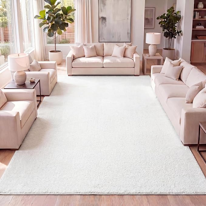 JONATHAN Y Haze Solid Low-Pile Cream Indoor Area Rug 10x14, Coastal,Bohemian,Minimalist,Classic, Easy-Cleaning for Living Room,Bedroom,Kitchen,Pet Friendly,Non-Shedding (SEU100T-14)