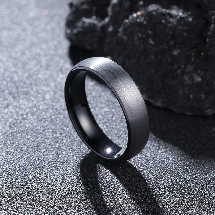 King Will Wedding Band for Men Women, 2/4/6/7/8mm Domed Matte Brushed Tungsten Carbide Rings, Solid/Dual Color Engagement Rings, Comfort Fit