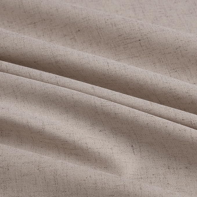 Aersas Ecru Linen Pleated Curtains 102 Inches Long for Living Room Pinch Pleat Drape Hooks Rings Back Tab Semi Sheer Light Filtering Curtain for Bedroom Sliding Patio Door 2 Panels 40x102