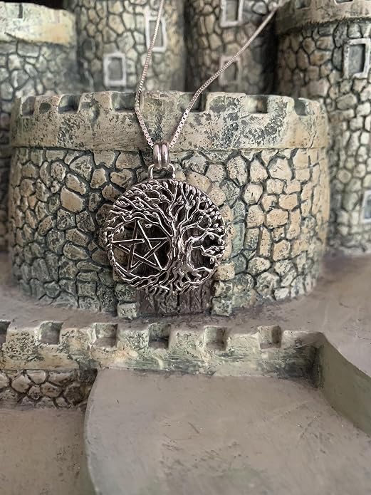 Jewelry Trends Sterling Silver Pentacle Tree of Life Wiccan Pendant Necklace 18"