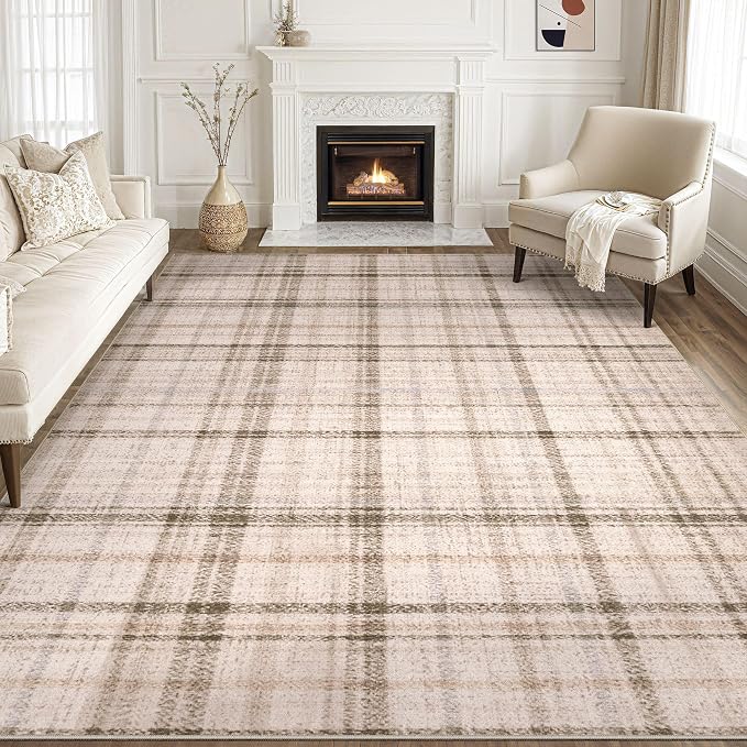 Tortania Area Rug Living Room Rugs - 10x12 Washable Large Soft Neutral Boho Moroccan Bohemian Farmhouse Rug Indoor Floor Carpet for Bedroom Under Dining Table Home Office Decor - Taupe