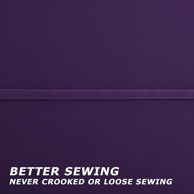 Dark Purple Curtains 84 Inch Length for Living Room 2 Panels Set Grommet Window Drapes Rich Royal Deep Purple Blackout Luxe Elegant Curtains for Bedroom Girls ,52 x 84 Inches Long Eggplant Plum