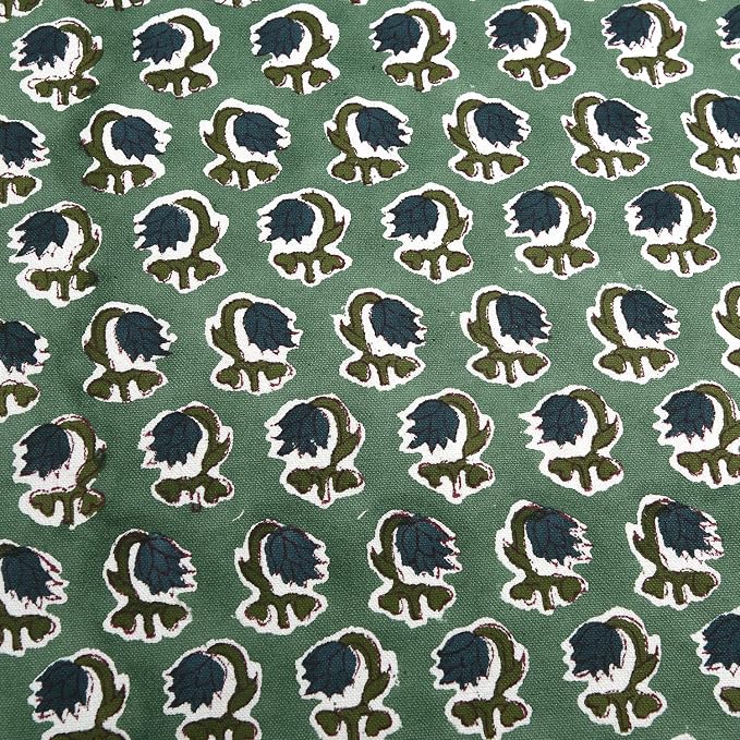 Ridhi Block Print Basil Green Pillow Cover 24" x 24" (Pack of 2) Decorative Couch Pillows for Living Room, Chic Boho Cute Outdoor Pillows Covers Gifts for Spring, Easter and Valentine