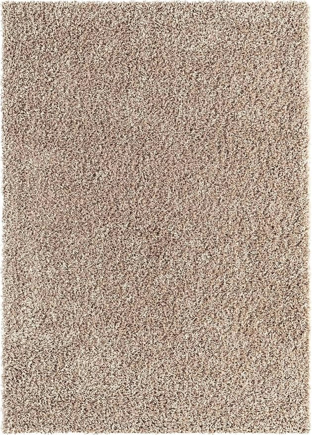 Unique Loom Solid Shag Collection Area Rug (10' x 13' 11" Rectangle, Taupe)