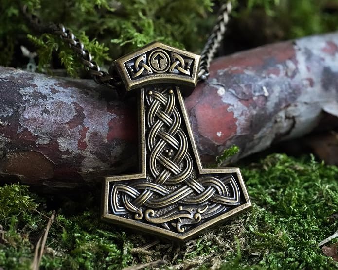 Baldur Jewelry - Thors Hammer Necklace Pendant Mjölnir - Viking Norse Thor Hammer Pendant Viking Jewelry - Thor Necklace - Thor Gifts for Men - Viking Necklace for Men