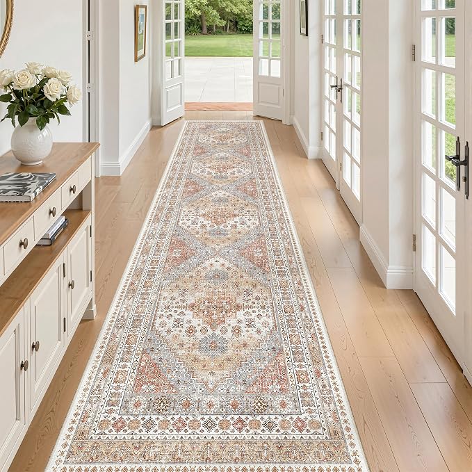 zesthome Area Rugs - Non-Slip Washable Rug（2'x10',Orange） | 2x10 runner rug,long runner rug for hallway,ultra-thin,soft,kitchen,entrance,bedroom,living room